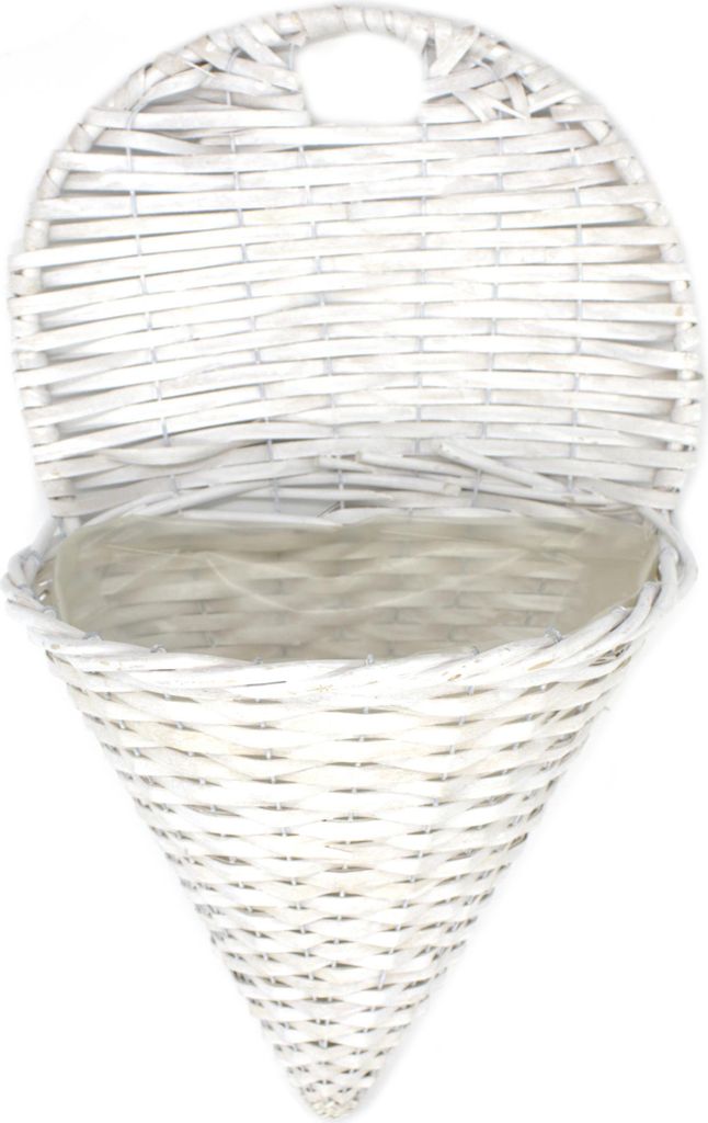 Rattan Wandampel L 33 x 55 cm - weiß Produktbild 