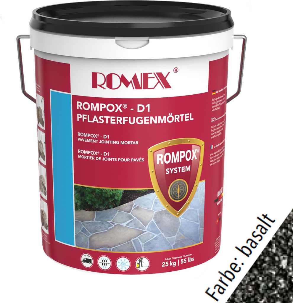 Romex ROMPOX® D1 Pflasterfugenmörtel 2K Basalt 25kg Produktbild 