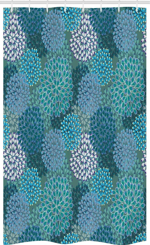 Tenda Doccia Teal Floreale 120x180 cm Abakuhaus Modern