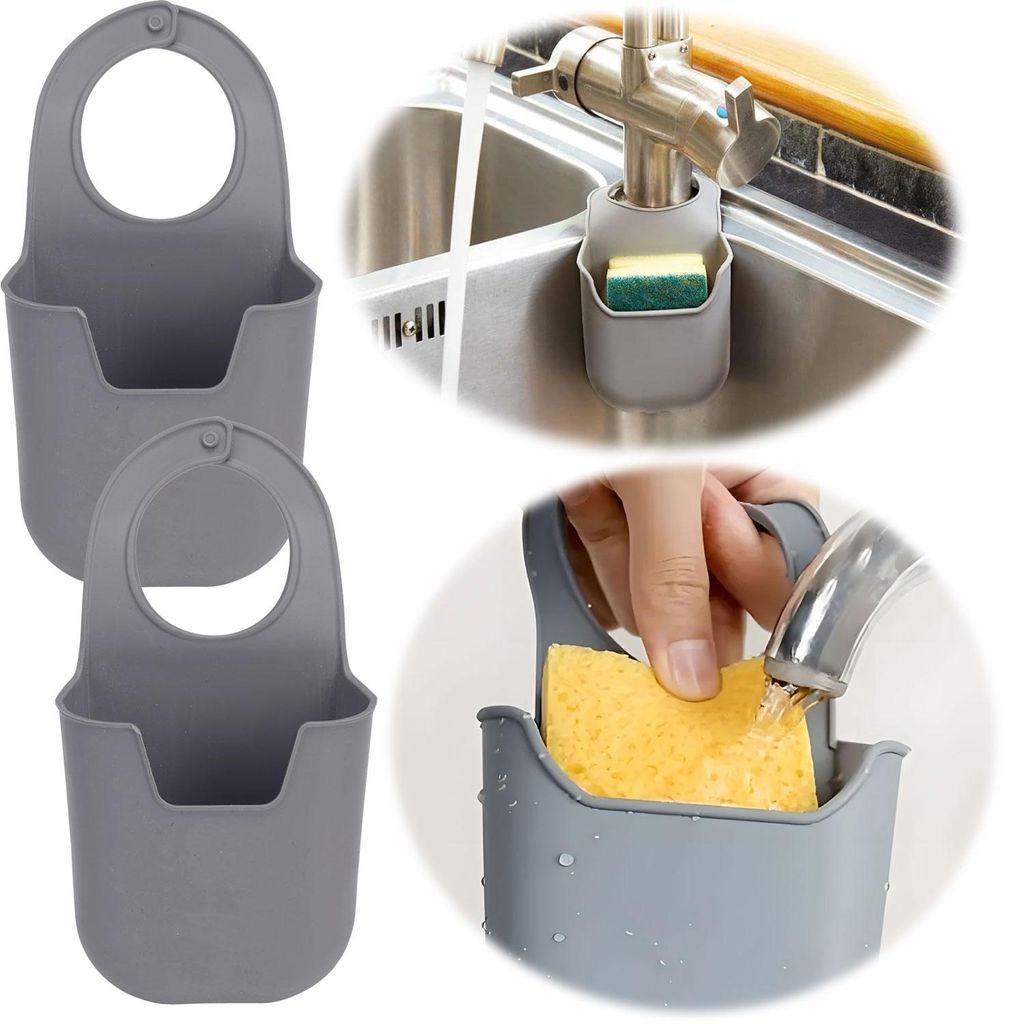 LS-LebenStil Silikon Schwammhalter 2´er Set Wasserhahn Produktbild 
