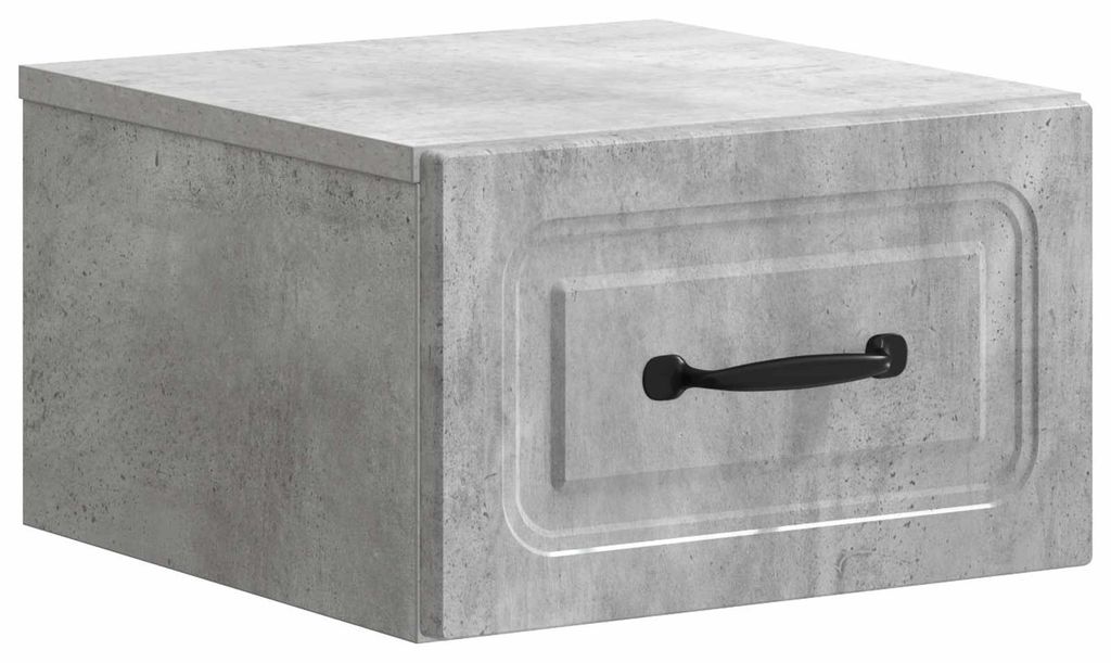 Wandmontierter Nachttisch Betongrau 34,5 x 33 x 20 cm