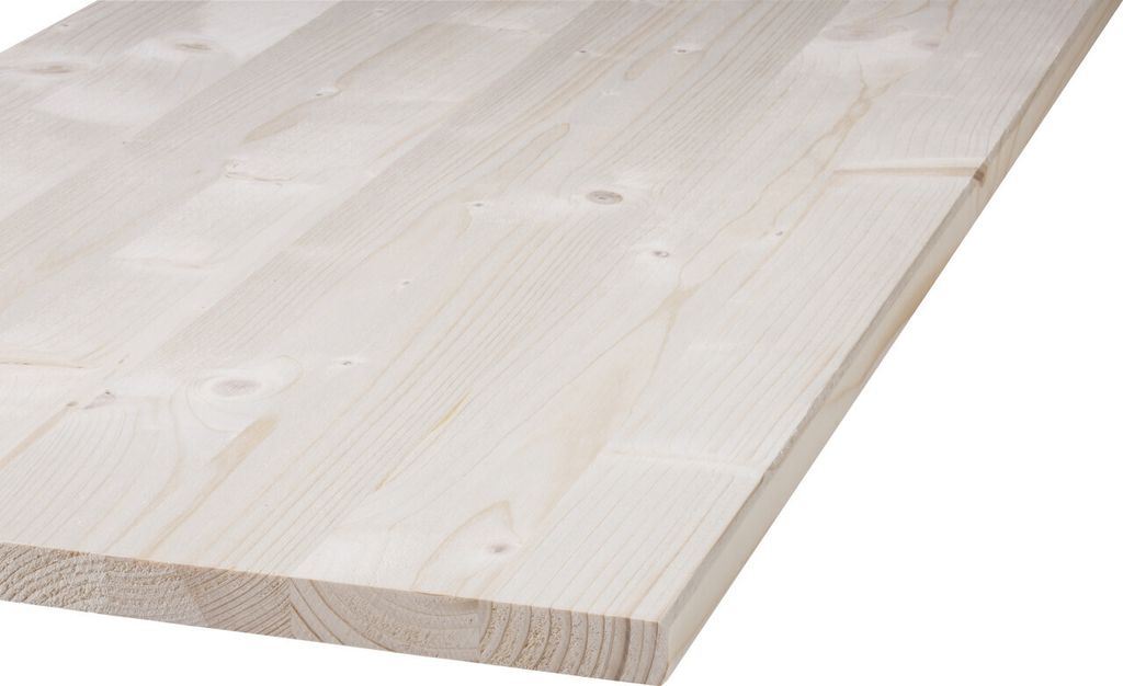 Massivholzplatte Fichte Oberfläche geschliffen 80 x 60 cm 18 mm