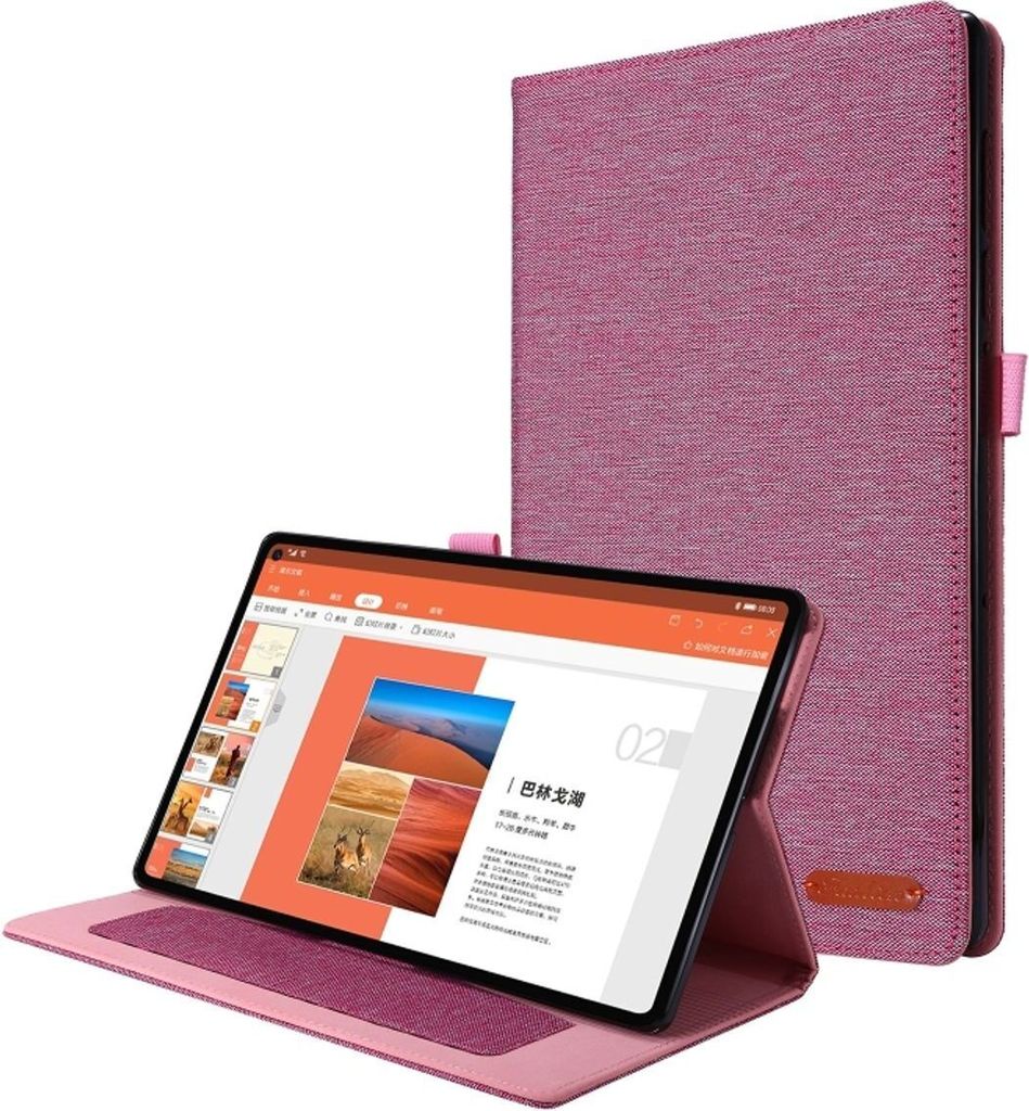 König Design Tablet-Hülle kompatibel mit Realme Pad 10.4 Stoff Smart Cover Case Etui Rosa