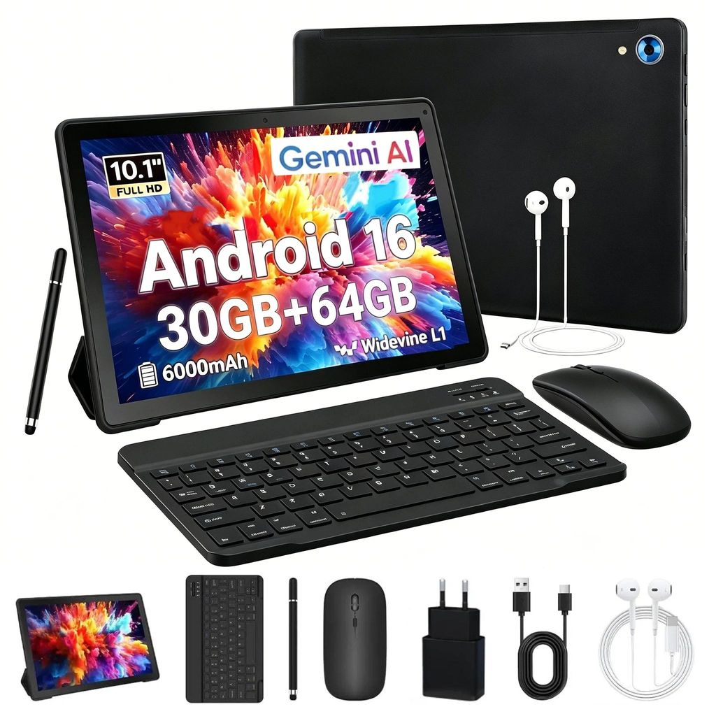 Tablet 10 palců, Android 16, s klávesnicí, 30 (6+24) GB RAM Obrázek produktu 