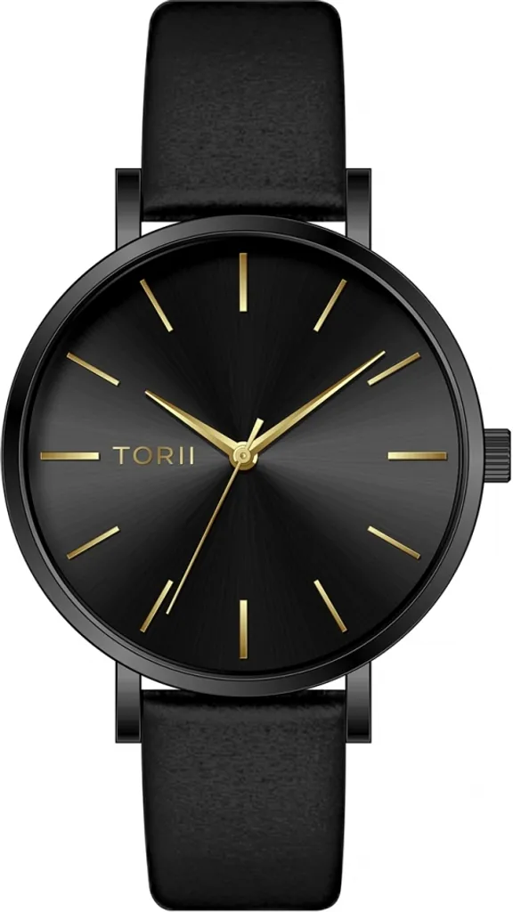Montre femme noire TORII B33BL.BG avec boîtier fin et cadran minimaliste