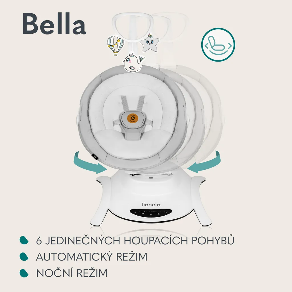 Endormir bébé avec la balancelle Lionelo Bella électrique et commande