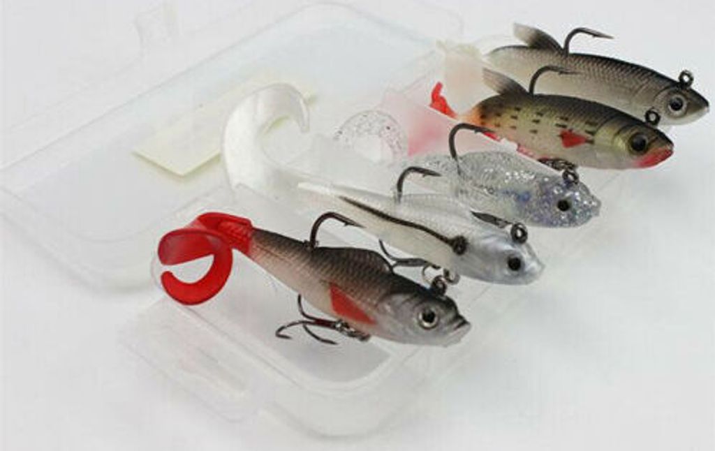 5PC Stück Wobbler Kunstköder Angelset Hecht Raubfisch Köder Produktbild 