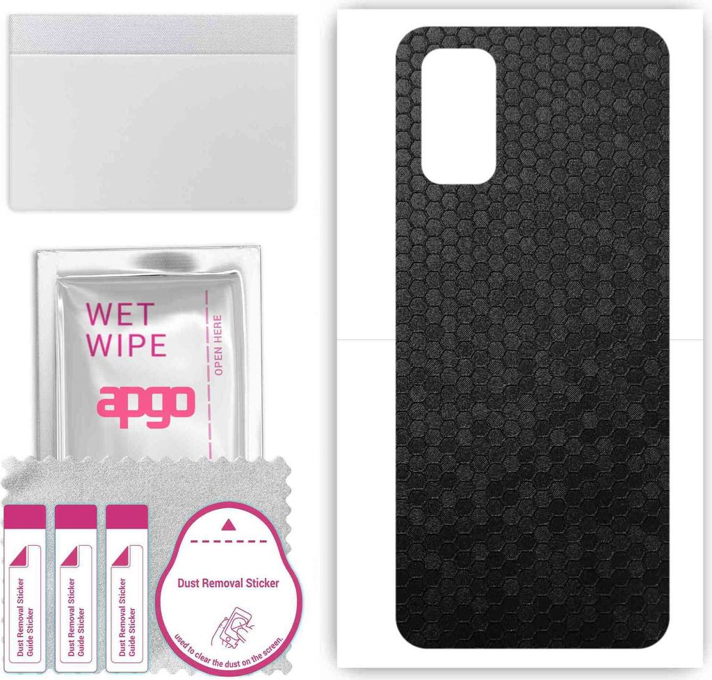 apgo Rückseite Schutzfolie, Skin, kompatibel mit Realme 7 Pro, Hinten Displayschutzfolie aus Vinylfolie, kratzfest, einfache Montage - Schwarze Ho...