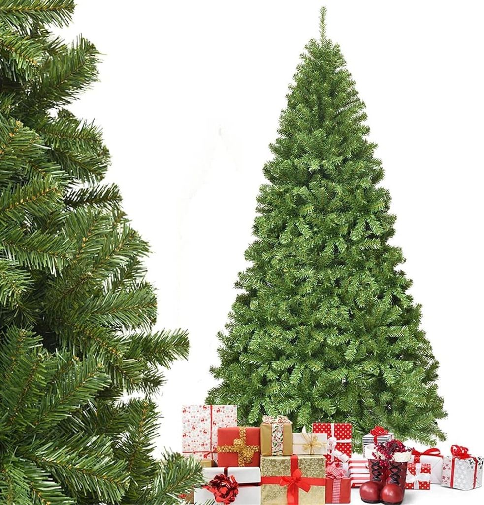 Künstlicher Weihnachtsbaum - 225 cm Baum - 1346 Spitzen - PVC-Nadeln - Metallständer - Klappsystem