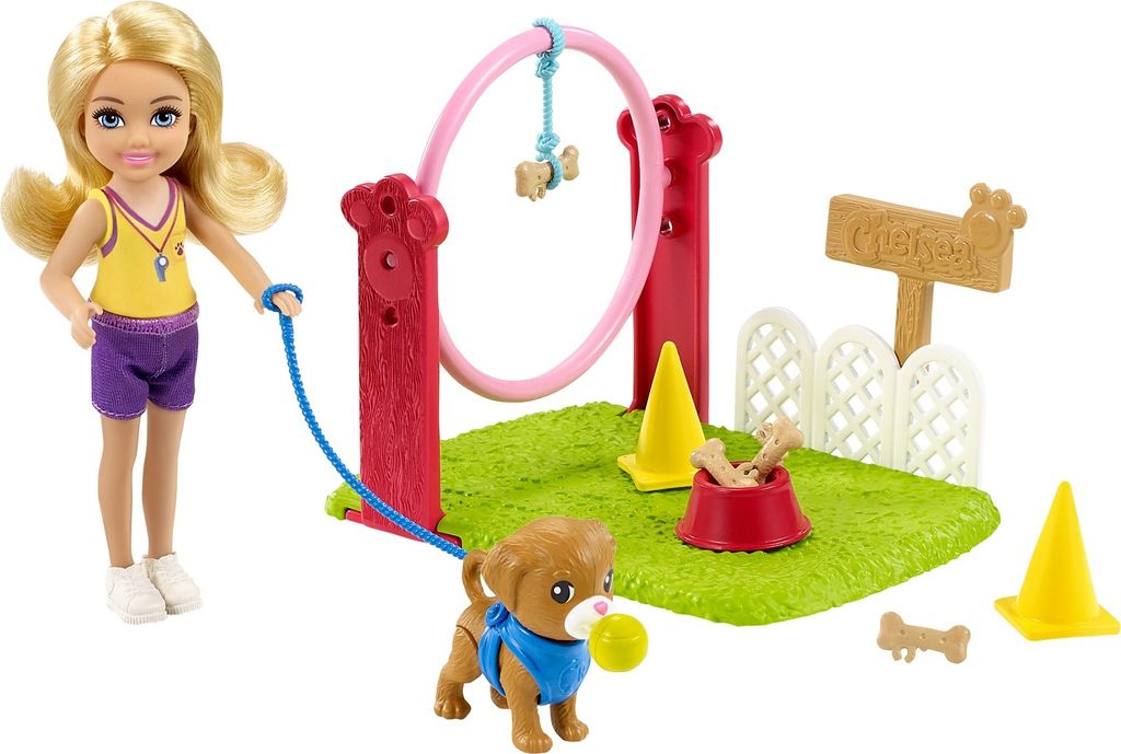 Barbie Chelsea Hundetrainerin-Spielset mit Puppe und Zubehör