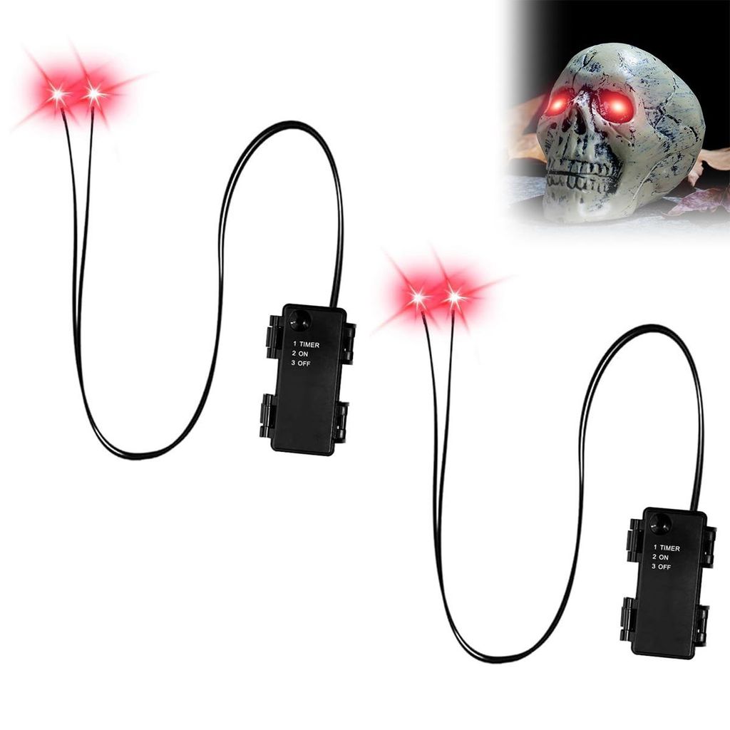 LED Leuchtaugen Halloween Deko 2 Stück, rote Augen mit Produktbild 