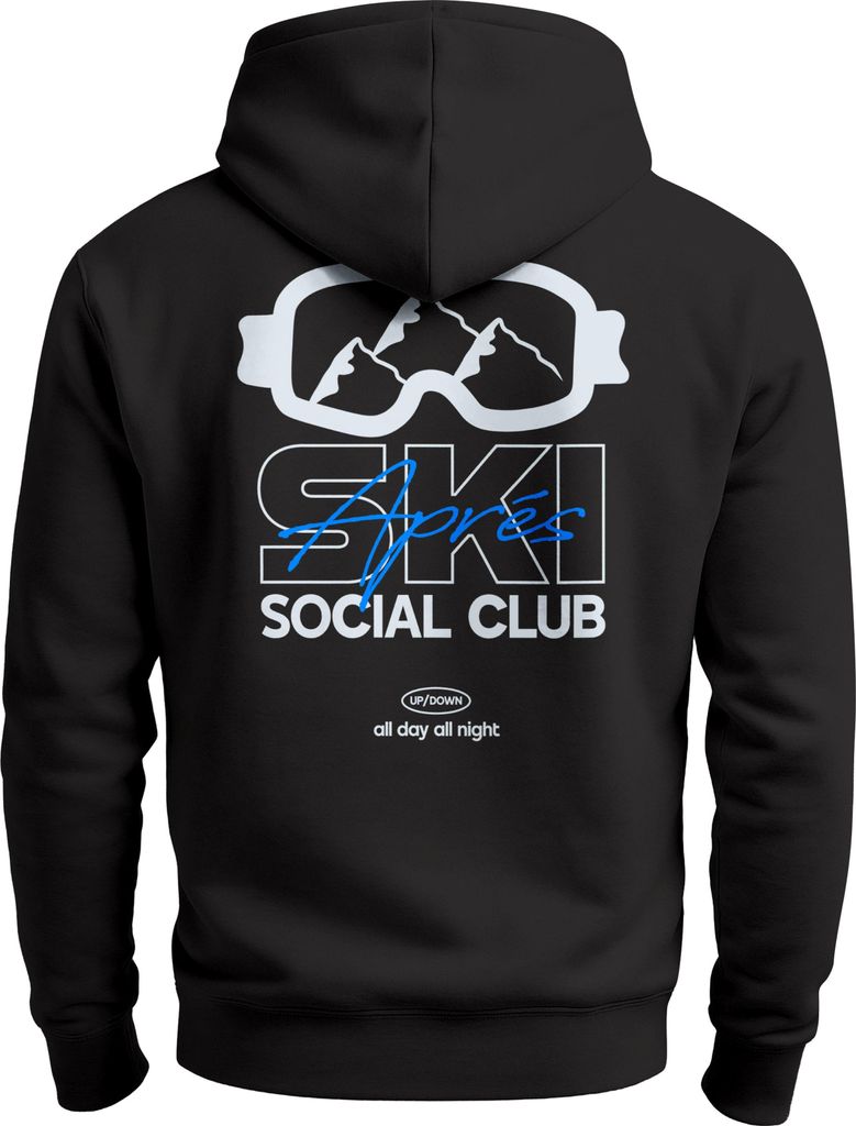 Herren Hoodie Backprint Après Ski Social Club Skifahren Snowboarden Kapuzen-Pullover Männer Fashion Streetstyle Neverless