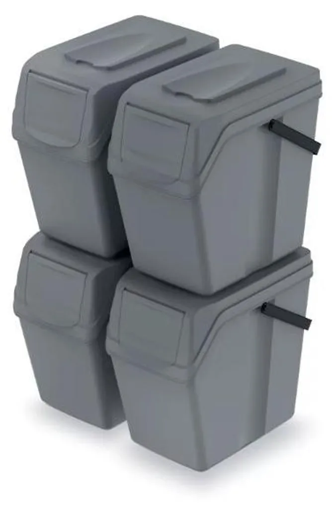 Set de Tri Sélectif 4x25L Sortibox II Anthracite Stone - Design Modulable - 13