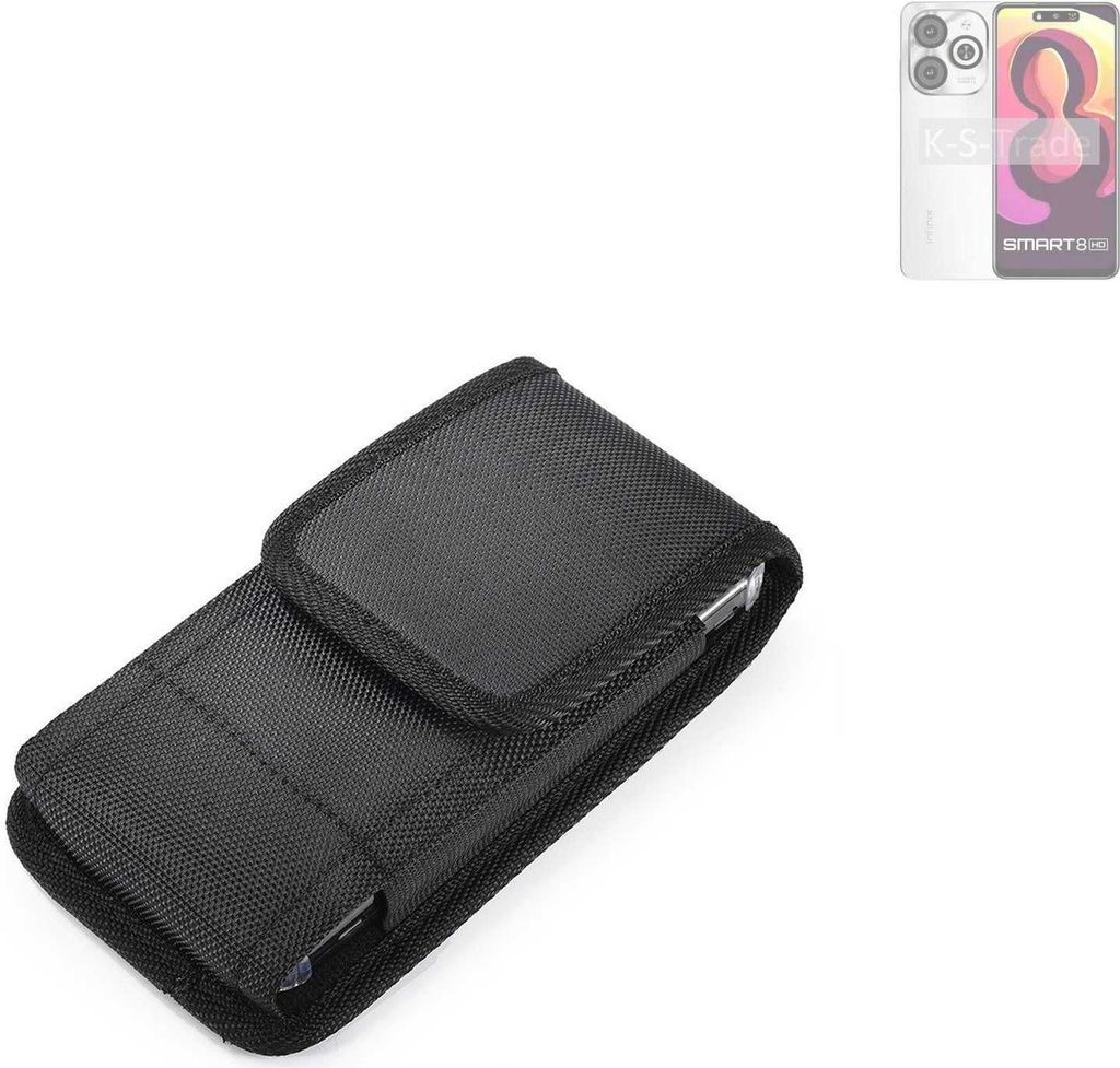Holster Gürteltasche kompatibel mit Infinix Smart 8 HD Holster Gürtel Tasche wasserabweisend Handy Hülle Schutz Hülle Outdoor schwarz K-S-Trade