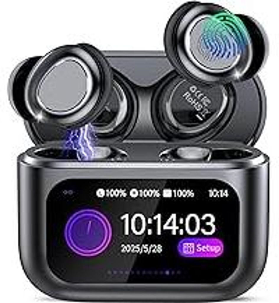 Bluetooth Kopfhörer, Bluetooth 5.4 Schlafkopfhörer In Ear mit Touchscreen, 48H Spielzeit Mini Kopfhörer mit HiFi Sound/5 EQ-Modi/ENC Noise Cance...