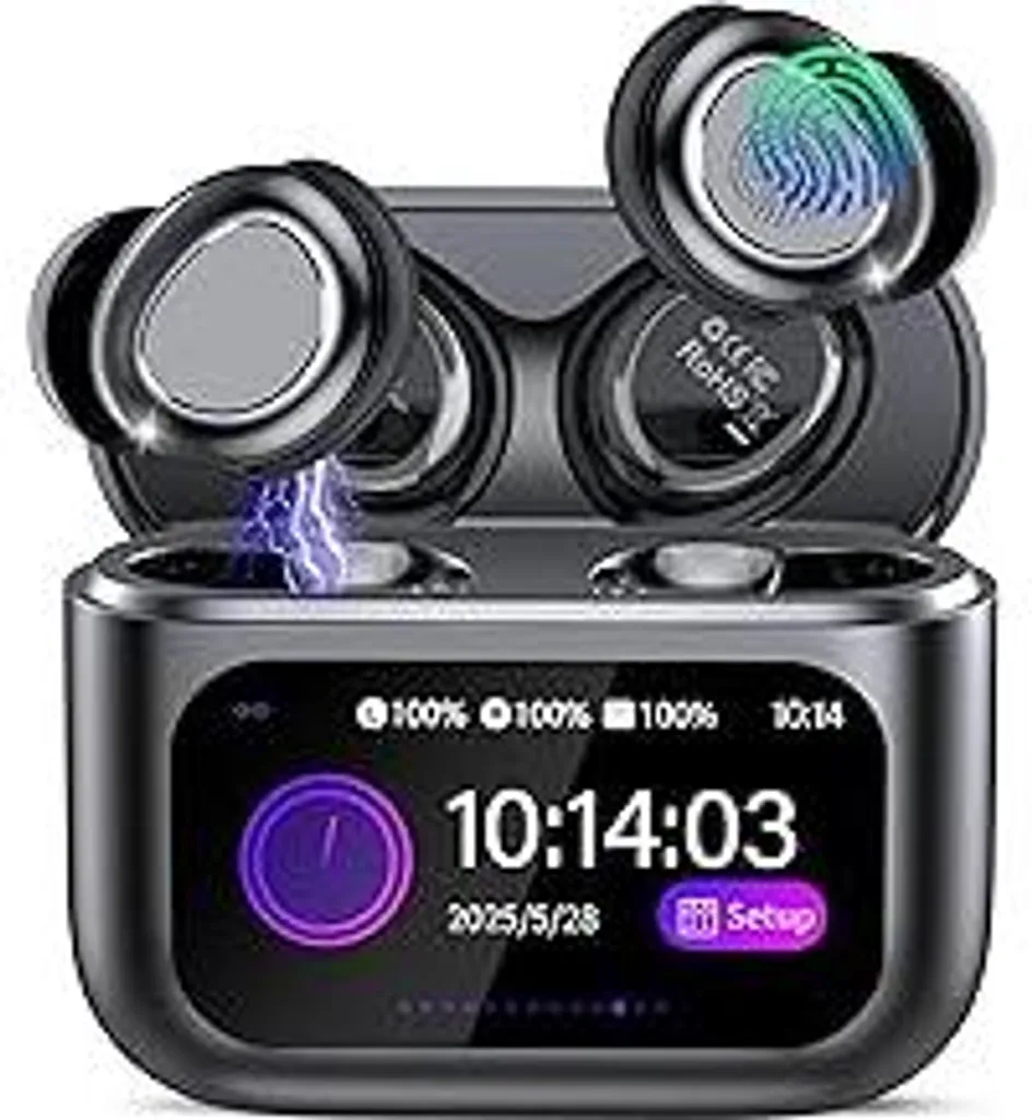 Cuffie Bluetooth, cuffie Bluetooth 5.4 per dormire In Ear con touchscreen, 48 ore di autonomia Mini cuffie con suono HiFi/5 modalità EQ/cancellazione del rumore ENC, auricolari wireless per chi dorme di lato