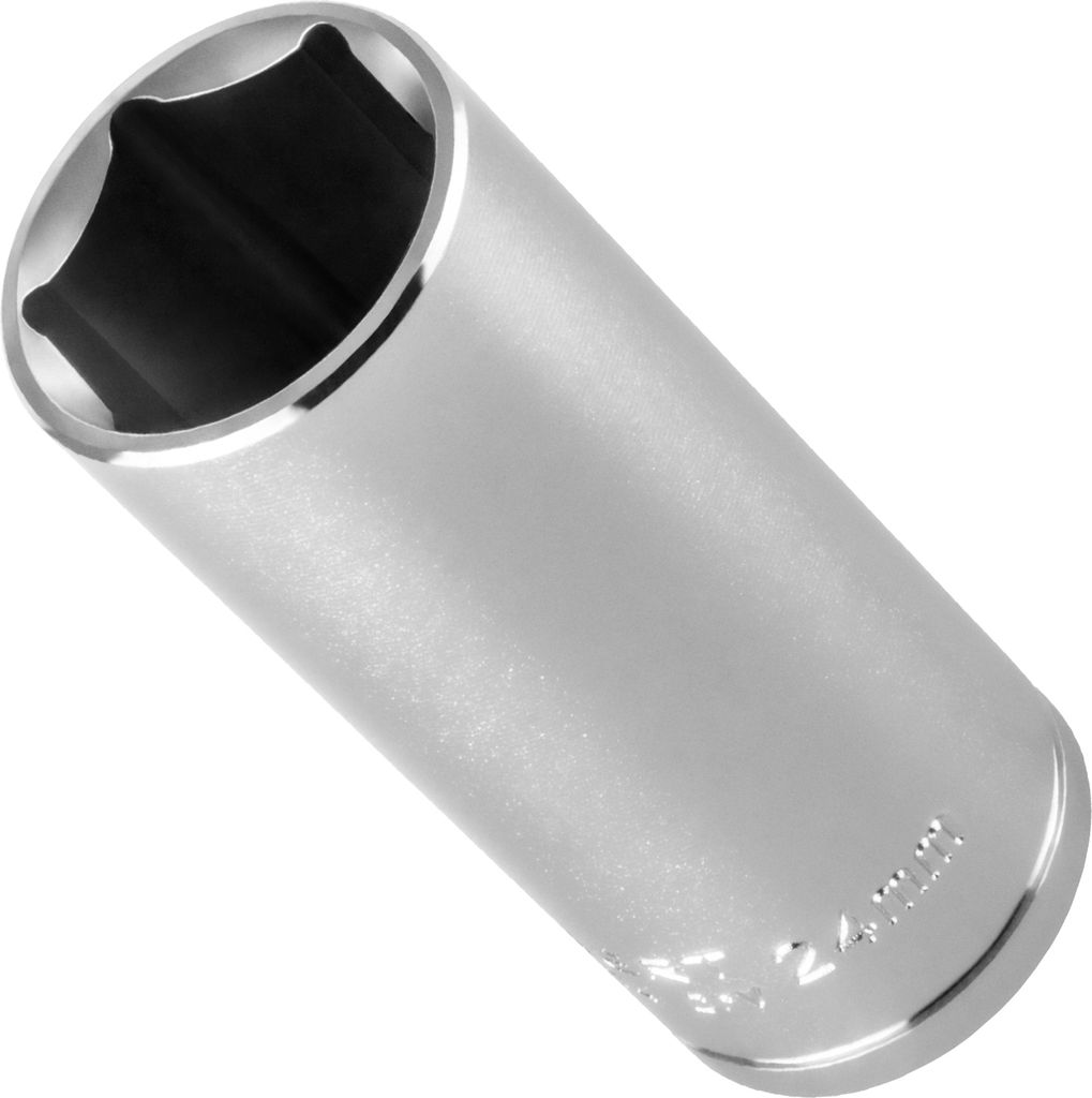 24mm, Steck-Schlüssel Einsatz Lang 78mm | Steck-Nuss Lang, GRÖßEN: 8-32mm | Sechskantschlüssel, Innensechskant 1/2 Zoll, Chrom-Vanadium Stahl