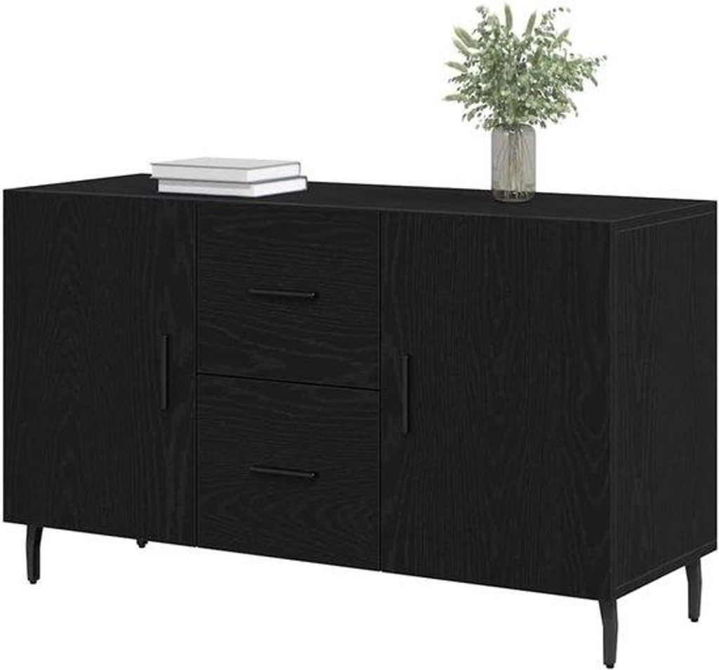 Schreibtischschublade - Wandschrank - Wohnzimmer Einrichten - Schwarz Holz - 100 x 36 x 60 cm - Schwarz