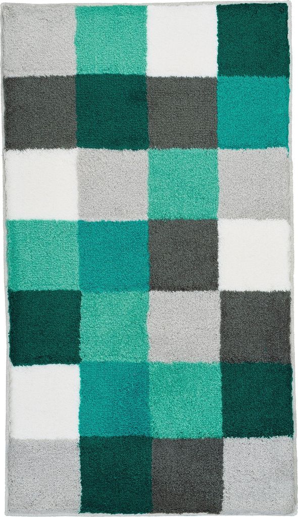 Kleine Wolke Badteppich CARO Petrol 60 x 105 cm