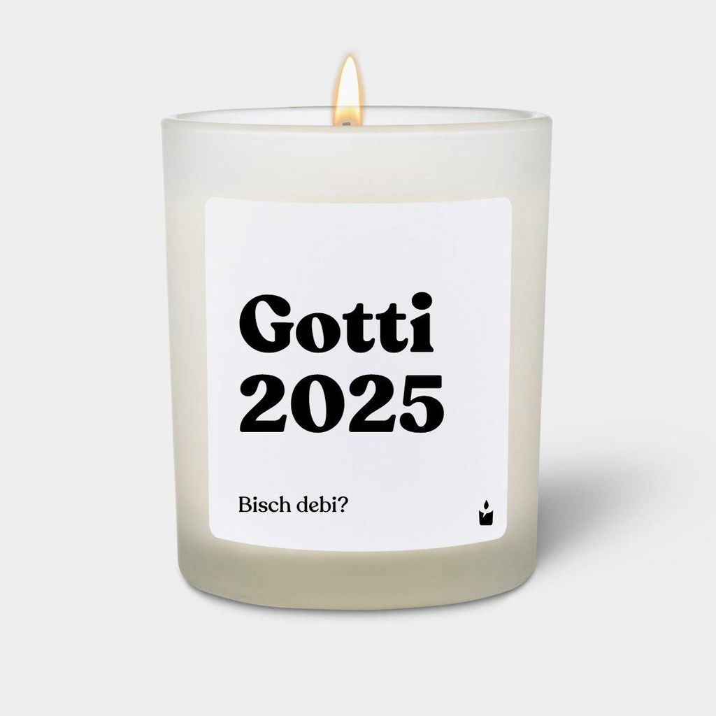 ChattyCandles Duftkerze Weiss Woody Gotti 2025. Bisch debi?