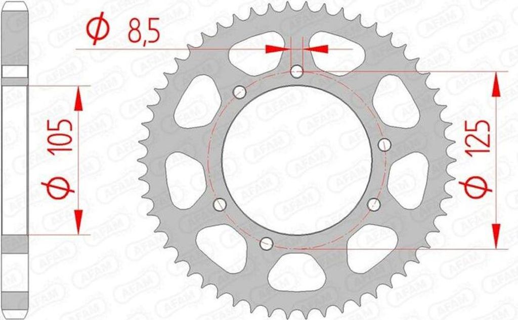 AFAM Kettenrad Stahl Standard - 428 Produktbild 