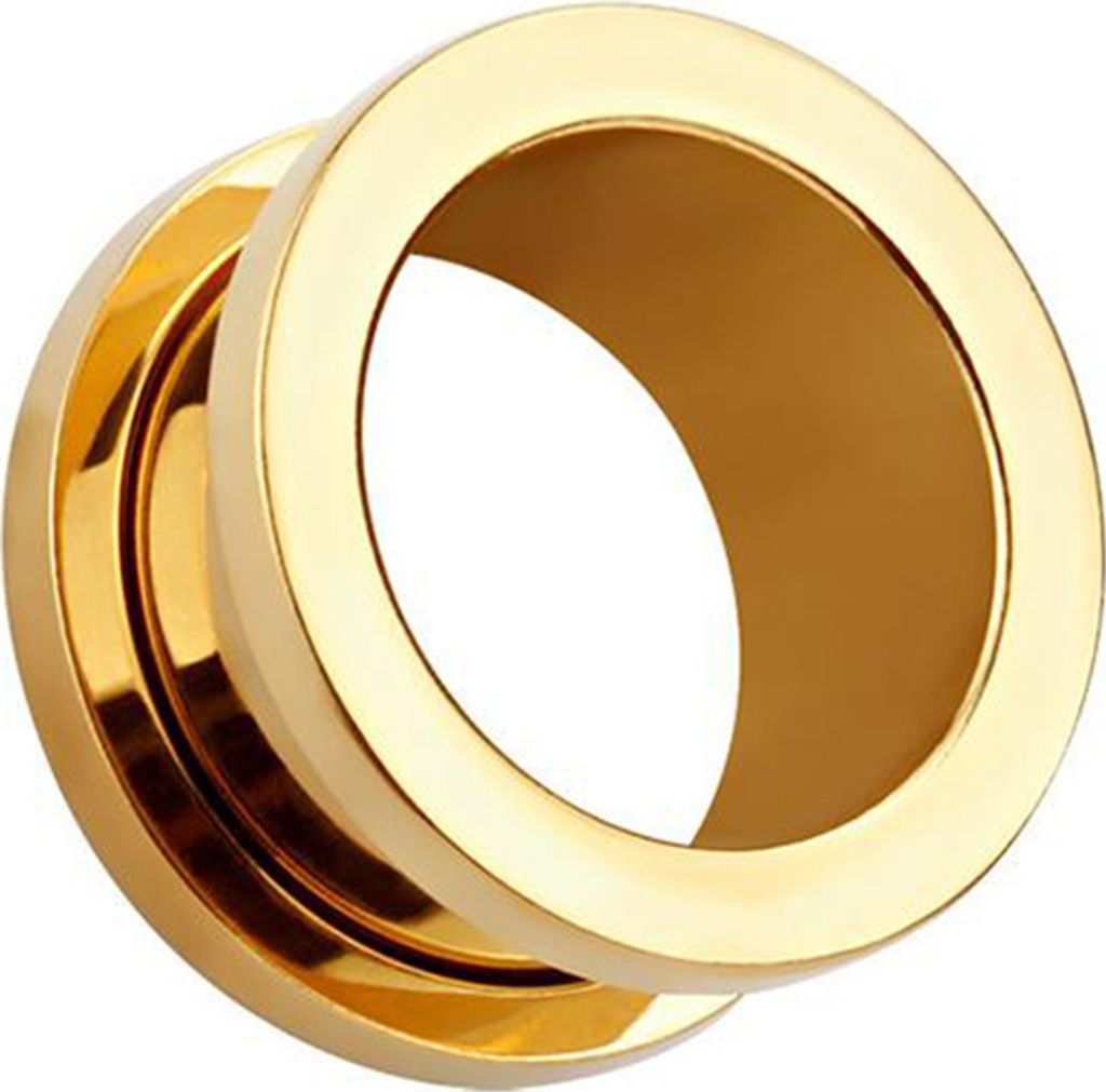 1 Stück Uni Double Flared Ohr Plug Piercing Flesh Tunnel Expander Schmuck Geschenk-Golden,8mm