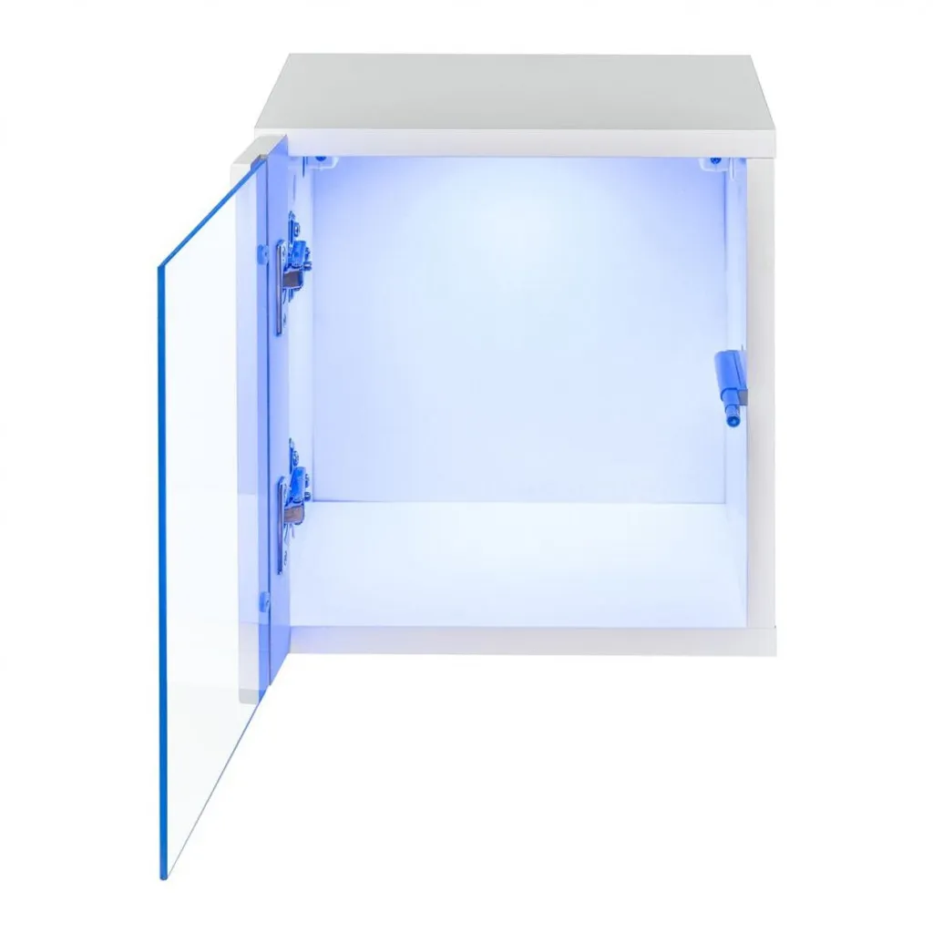 Vetrinetta Pensile Nera RIONATA 10: Arredo Moderno con Vetro e Luci LED - 1