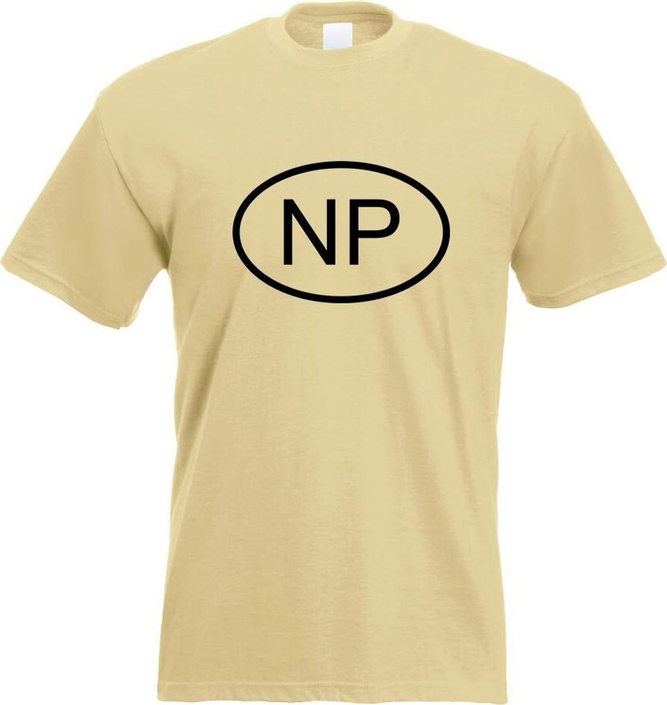 Kiwistar - T-Shirt - Khaki - Nepal NP Motiv Bedruckt Funshirt Design Print - mit Motiv Bedruckt - Funshirt Design - Sport - Freizeit - Herren - L