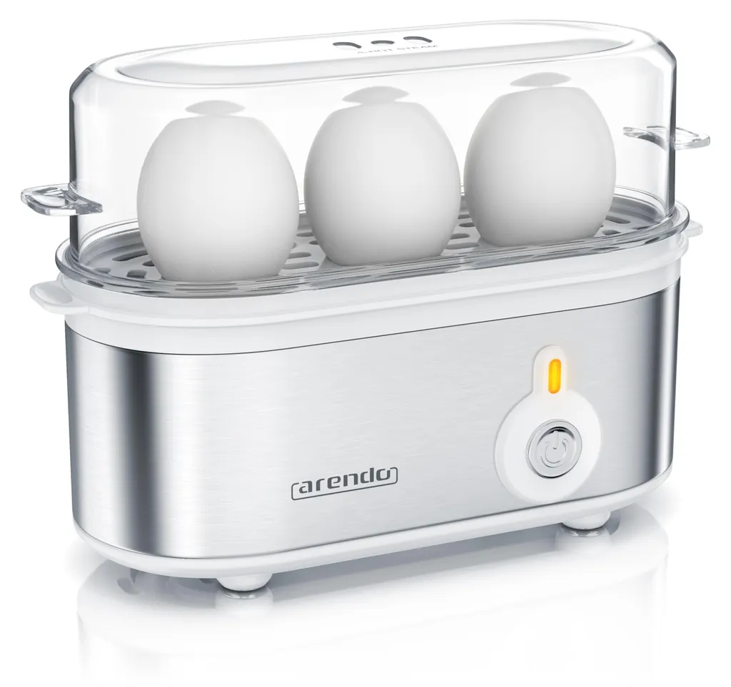 Cureur à Œufs Arendo pour Petit-Déjeuner Rapide 1-3 Œufs Inox 210W