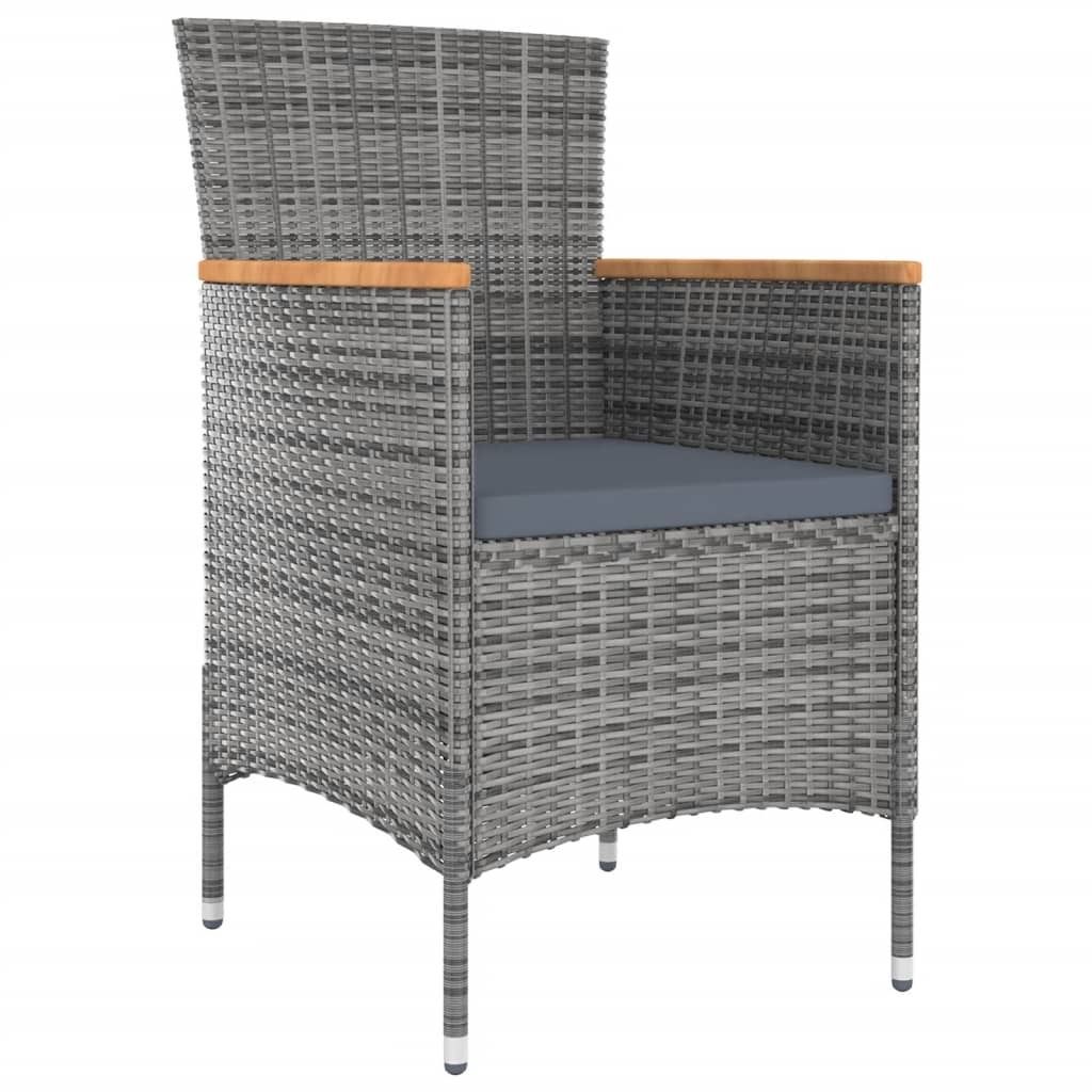 vidaXL Chaises de jardin 4 pcs. Poly rotin gris Image du produit 