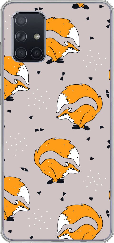 MuchoWow Handyhülle Schutzhülle Hülle für Telefoonhoesje Samsung Galaxy A51 Mädchen - Fuchs - Tiere - Muster - Mädchen - Kinder - Kinder Si...