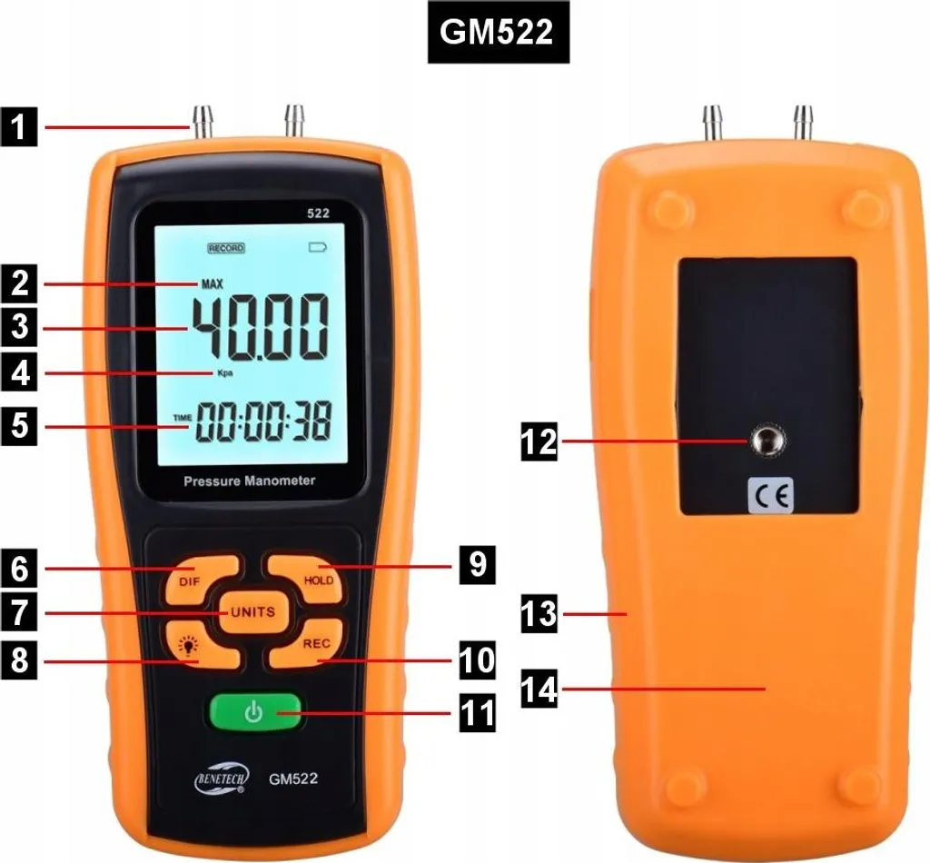 Manomètre différentiel numérique avec connexion USB gris haute précision - 4