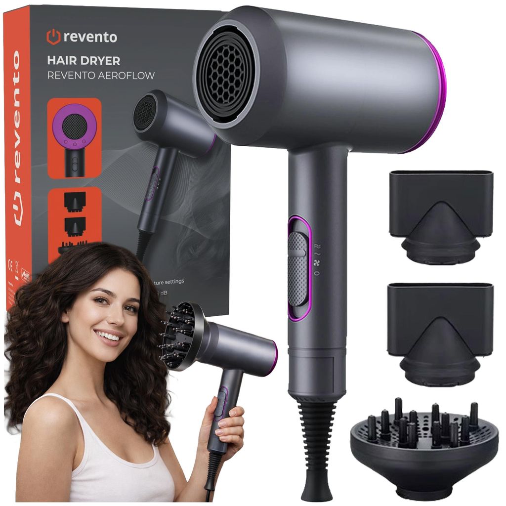 REVENTO® AeroFlow Haartrockner mit Ionenfunktion – Produktbild 