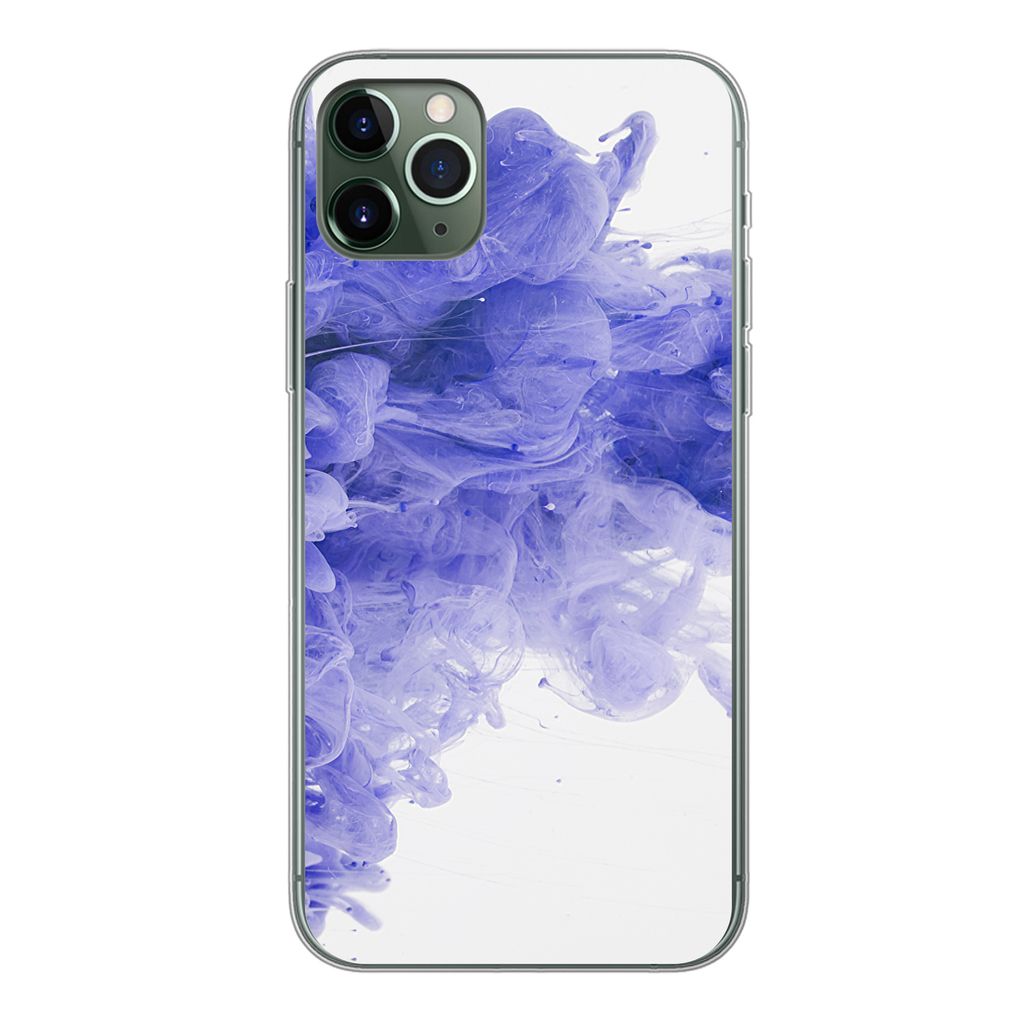 MuchoWow Handyhülle Schutzhülle Hülle für iPhone 11 Pro Max Tinte - Lila - Abstrakt Silikon Softcase Handy Hülle - Schutz