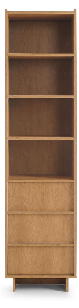Schmales Regal Bücherregal YASUMI (50 cm) – Eiche Carmel