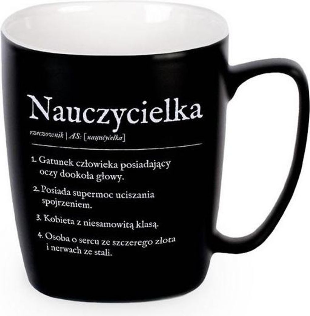 Kubek dla nauczyciela z napisem i grafiką