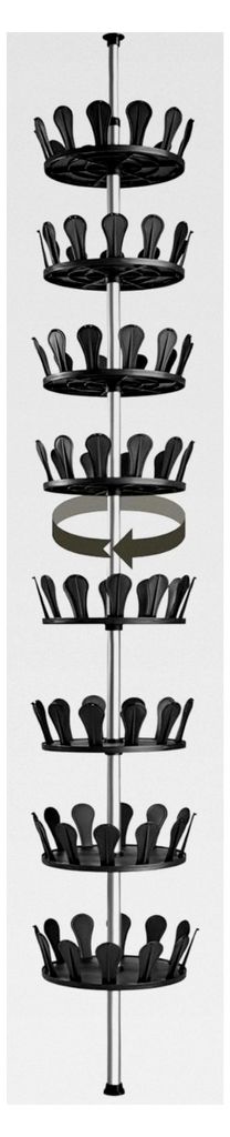 Schuhkarussell, Schuhorganizer ohne Bohren, höhenverstellbares Schuhregal 100-300 cm, drehbares Schuhregal für 96 Paar Schuhe, platzsparende Schu...