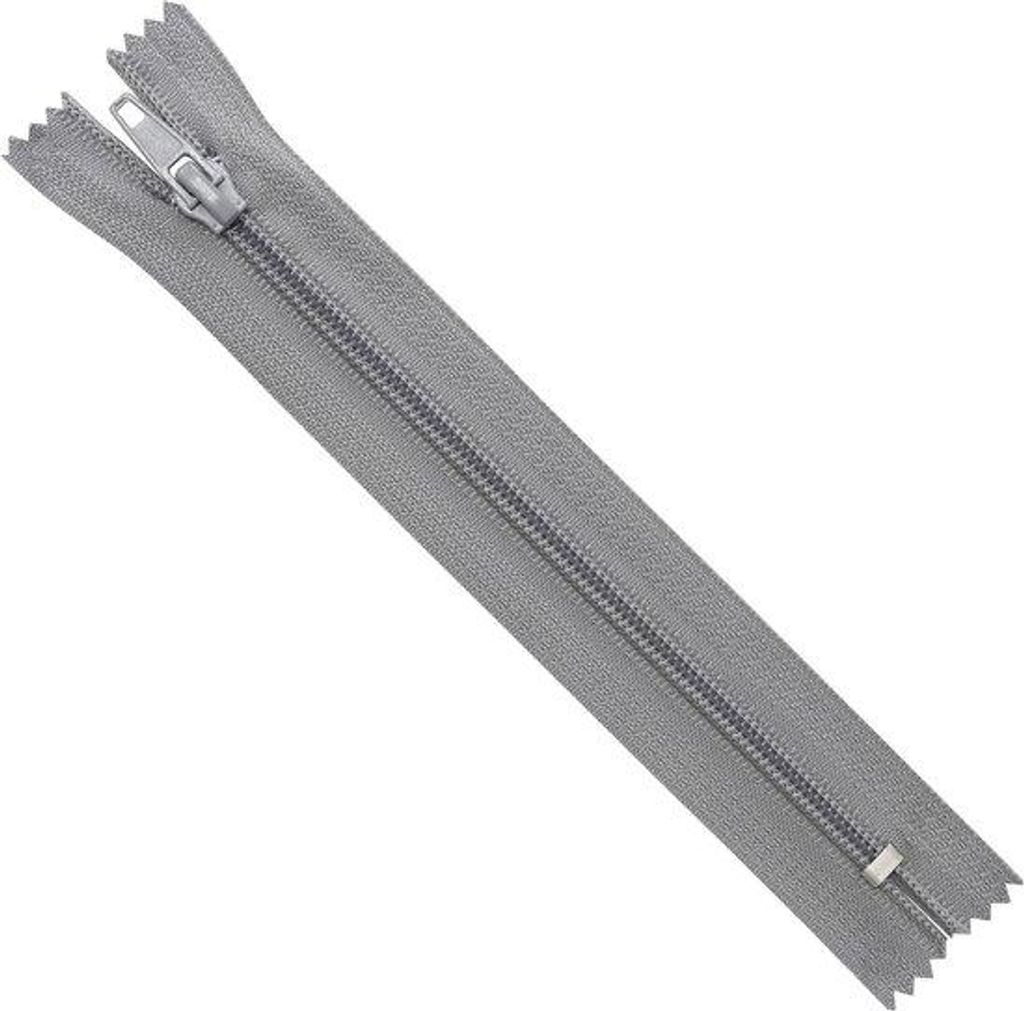 Spiralen Ritsen für Kleidung - Reparatur - mit Metallzahn - 16 cm - Grau