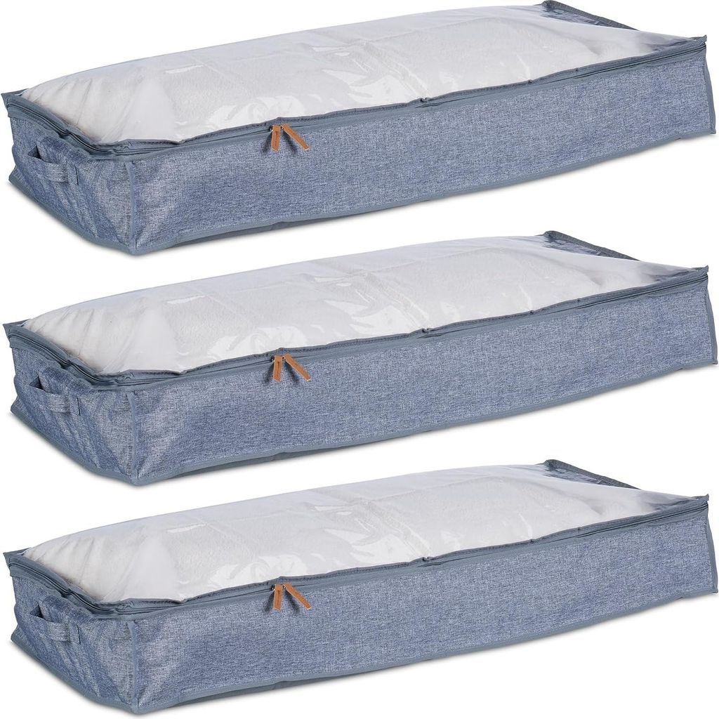 Relaxdays Unterbettkommode, 3er Set, Stoff, HxBxT: Produktbild 