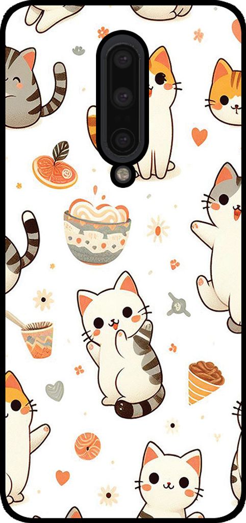 Smartphonica Phone Case Geeignet für OnePlus 8 mit Katzen druck - TPU zurück Abdeckung Fall Katze Design