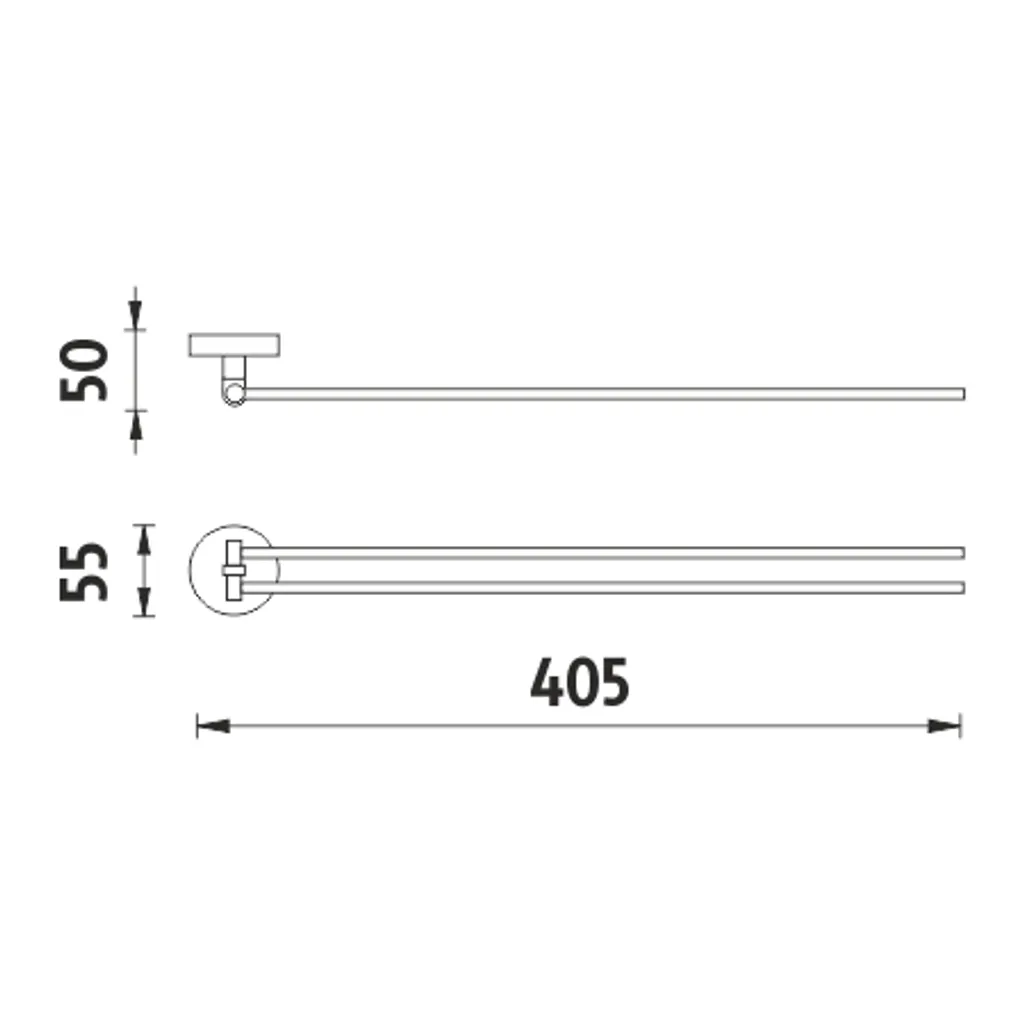 Sèche-serviettes pivotant mural à double branche Nimco chrome 40 cm - 2