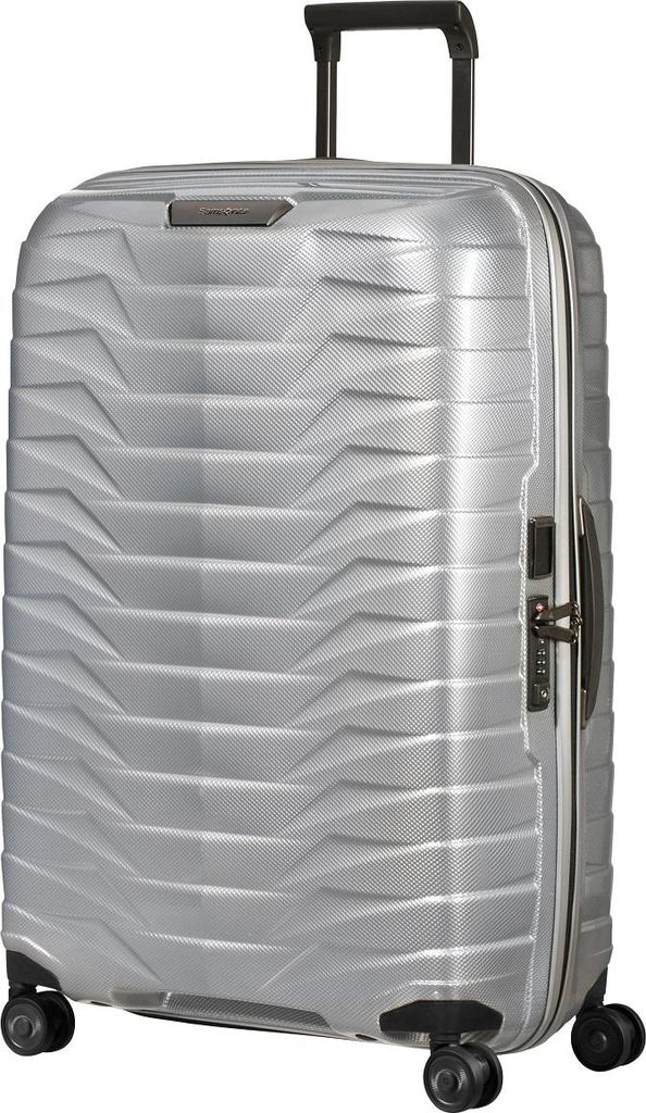Samsonite Proxis Spinner 75 28 Koffer 98L Silver Hartschale TSA Schloss