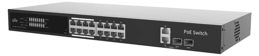 Switch Uniview Cloud Managed L2 16 Portas PoE 2x Uplink 2x SFP - NSW3000-17GT1GP1GC-LPOE-IN