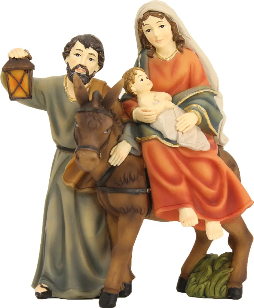 Sacra Famiglia FADEDA 18cm - Personaggi Presepe Dipinti a Mano