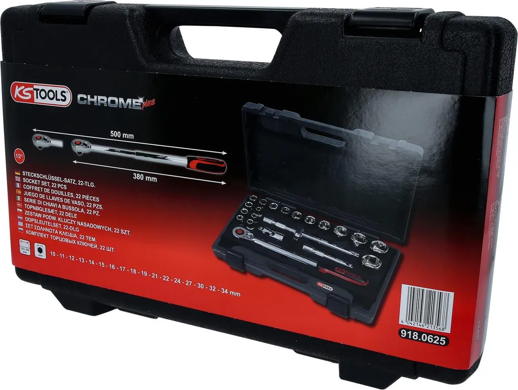 Jeu de clés à douilles CHROMEplus 1/2" KS TOOLS - Finition miroir - 4