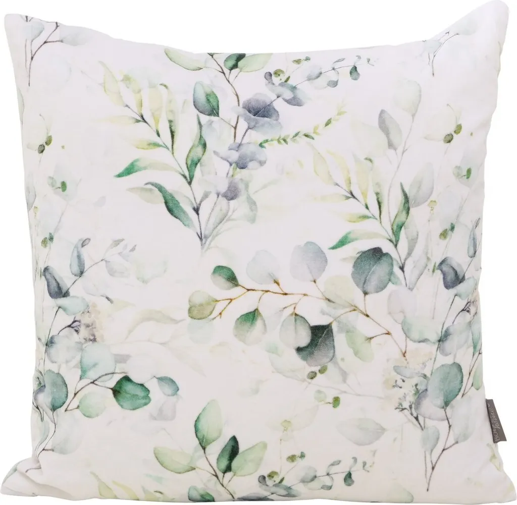 Coussin coton déhoussable et lavable motif feuilles pour déco durable
