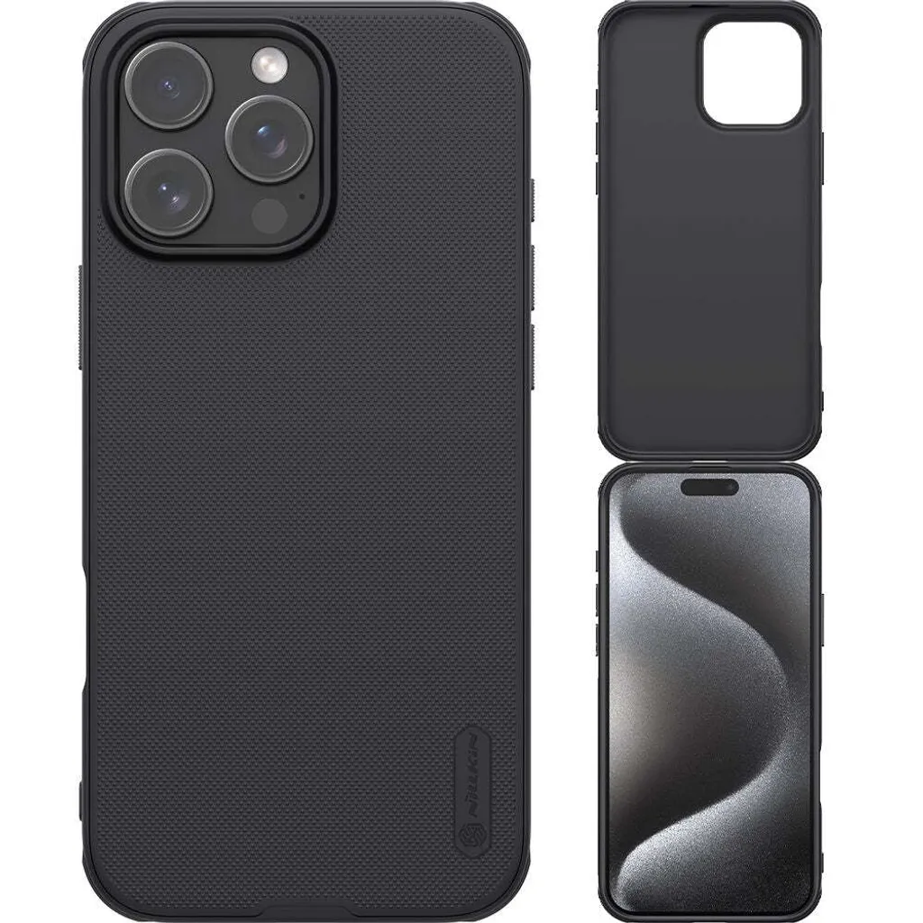 Custodia Nera iPhone 16 Pro Max Nillkin Frosted Shield Pro Elegante - 9