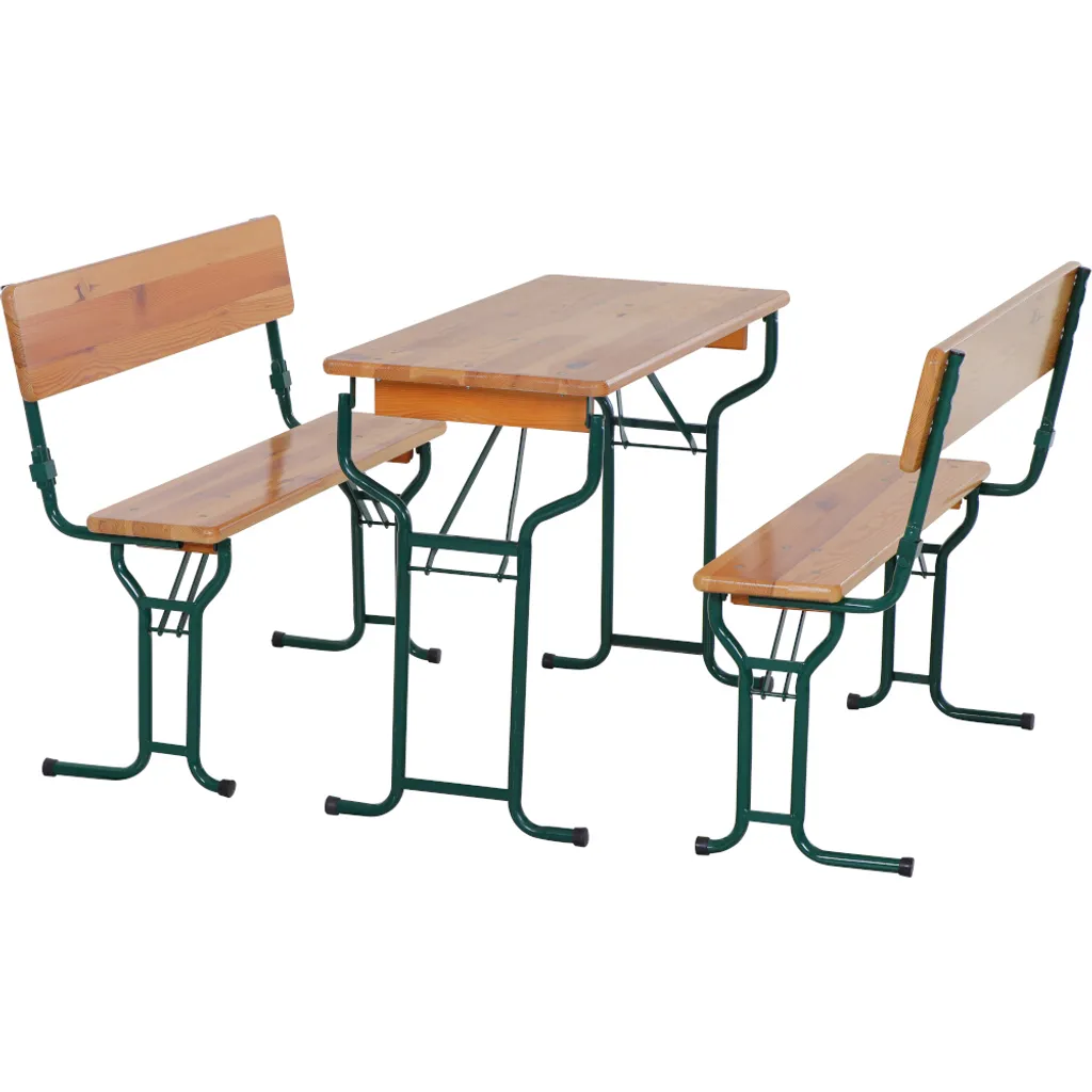 Garniture de chapiteau 3 pièces avec dossier et table de 110 x 50 cm