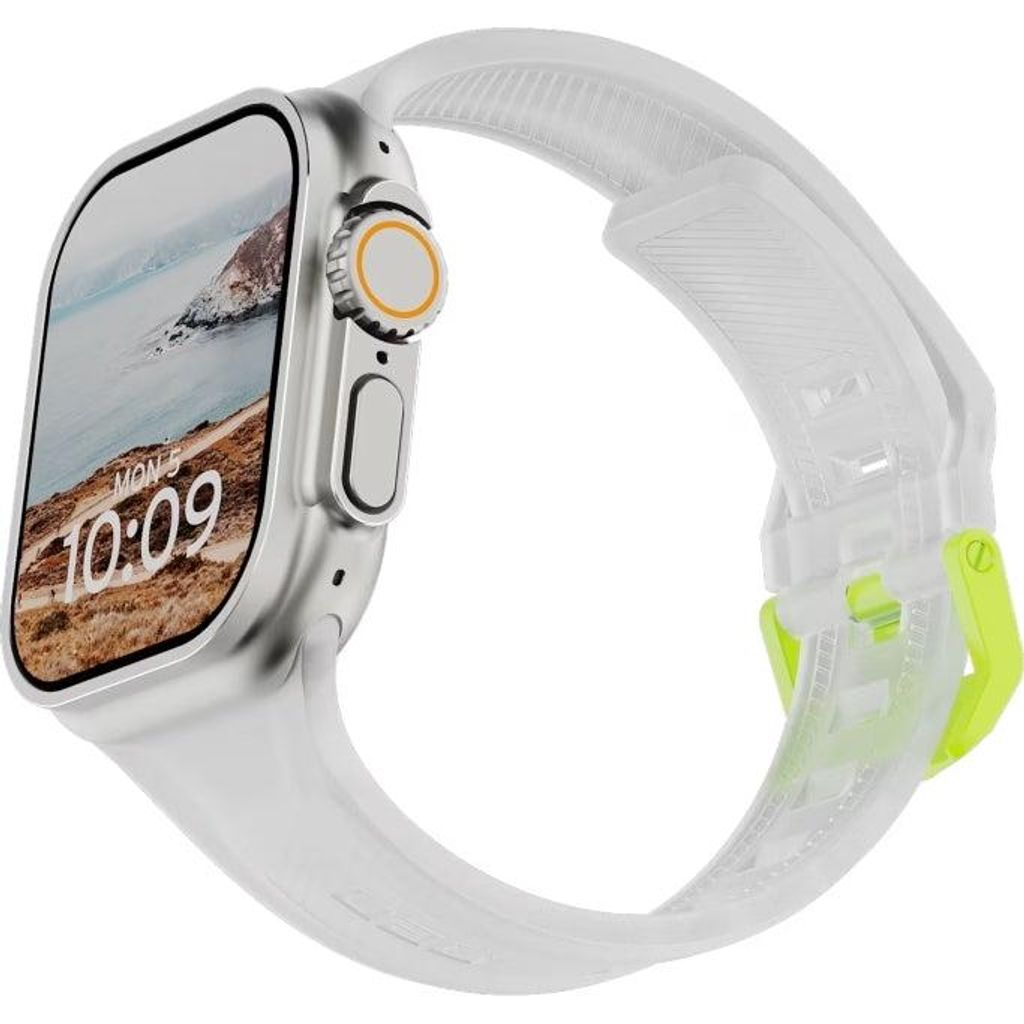 Armband für Apple Watch 49/46/45/44mm, Urban Armor Gear Scout, Rauchig mit Neon