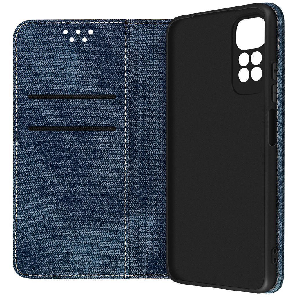 Xiaomi Redmi Note 11 / 11s Denim Kunstlederhülle mit Standfunktion – Dunkelblau
